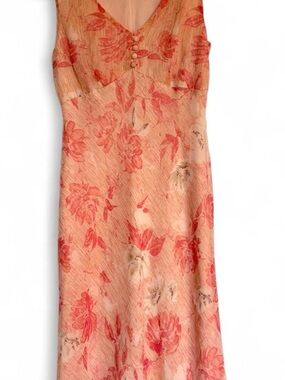 Vintage FLP Pink Floral Midi Dress